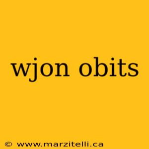 wjon obits