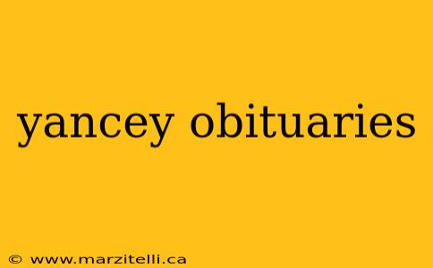 yancey obituaries